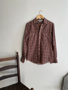 1980s Thin Plaid Button-Up (S/M)