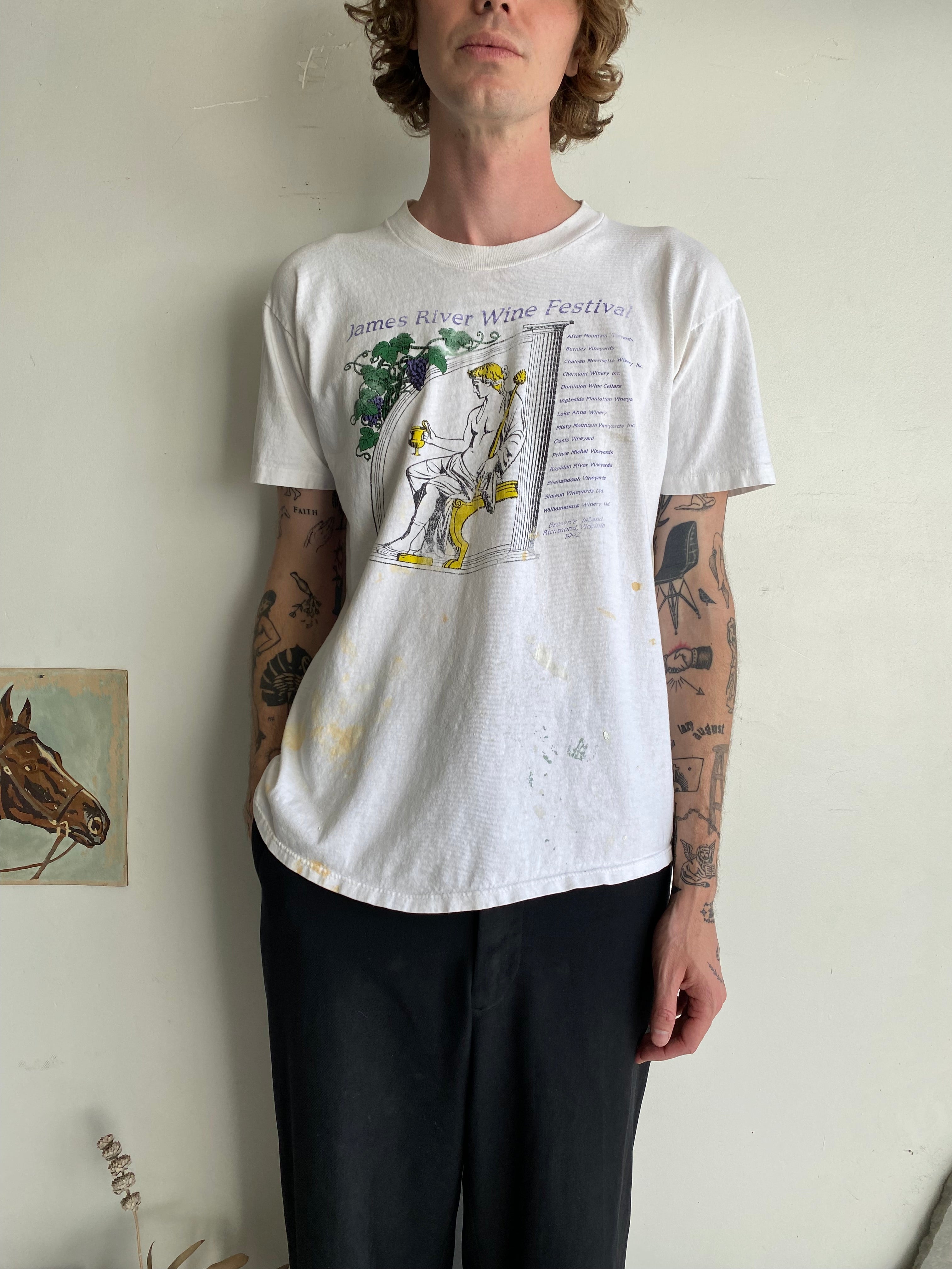 1980s Paint Splattered James River Wine Festival Tee (M/L)