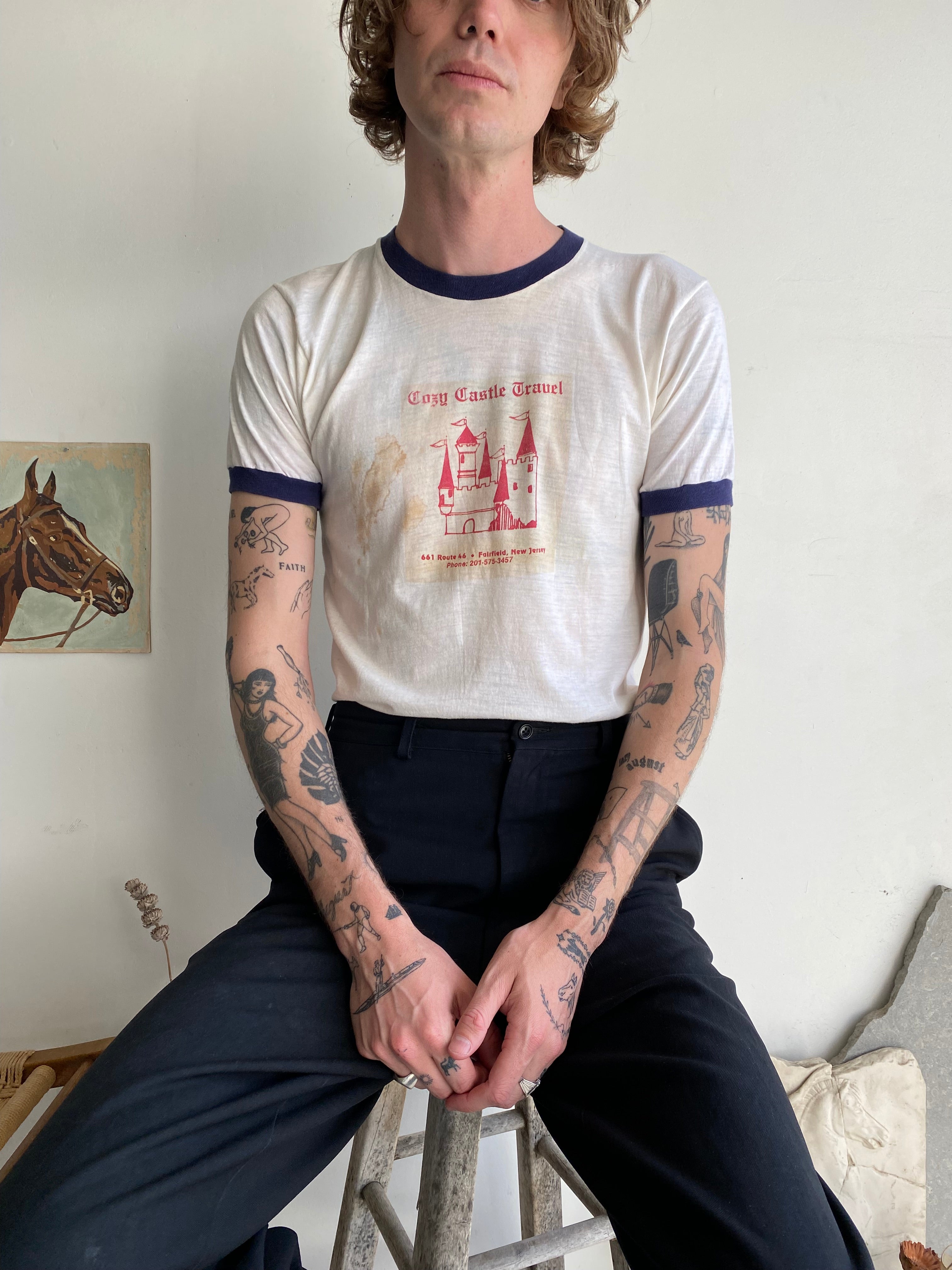 1970s Stained Cozy Castle Travel Tee (S/M)