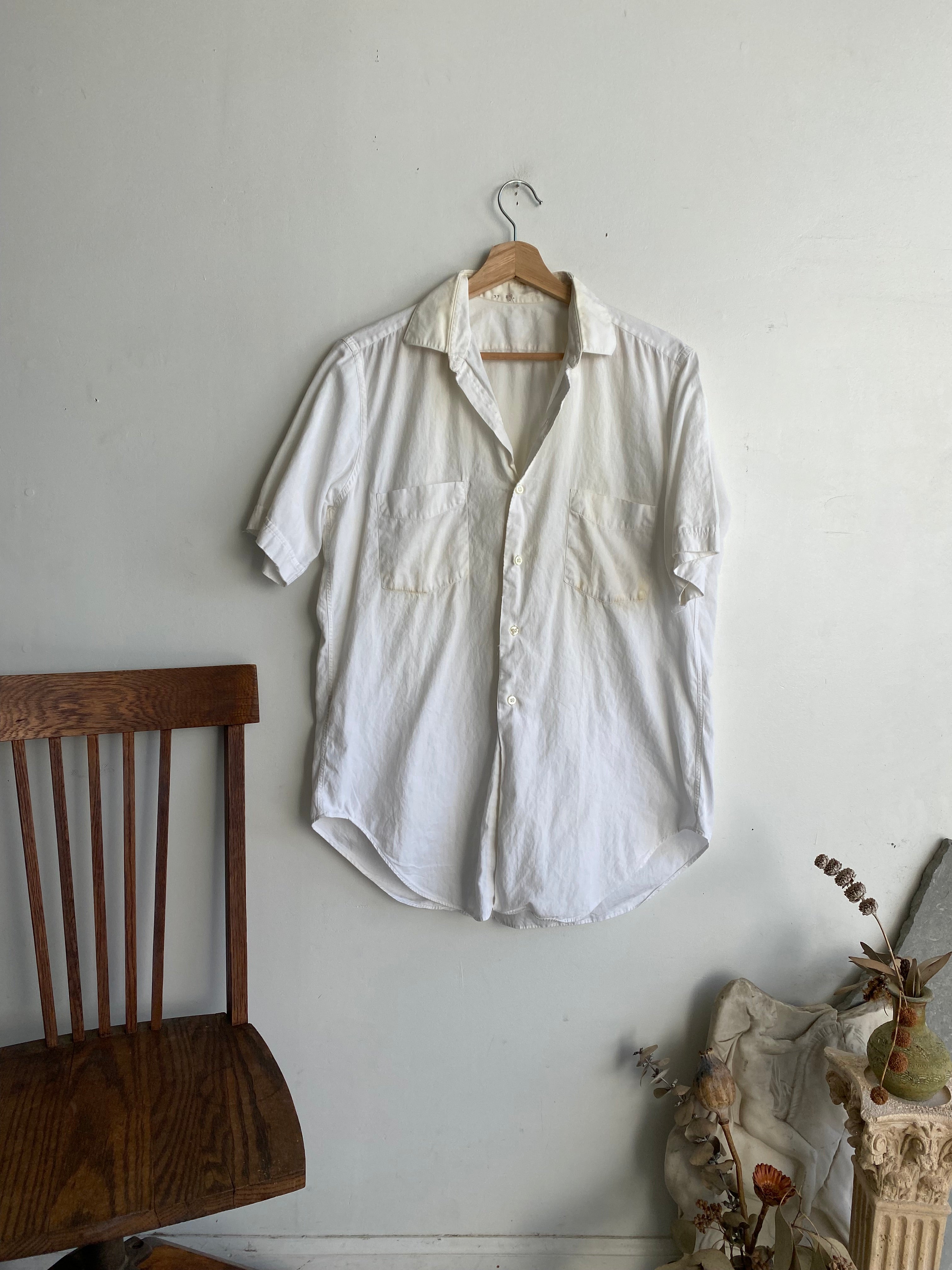 1970s Thrashy Japanese Short Sleeve Button-Up (M/L)