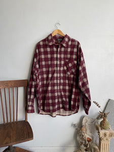 1990s Oversized Wine Red Cotton Flannel (Boxy XXL)