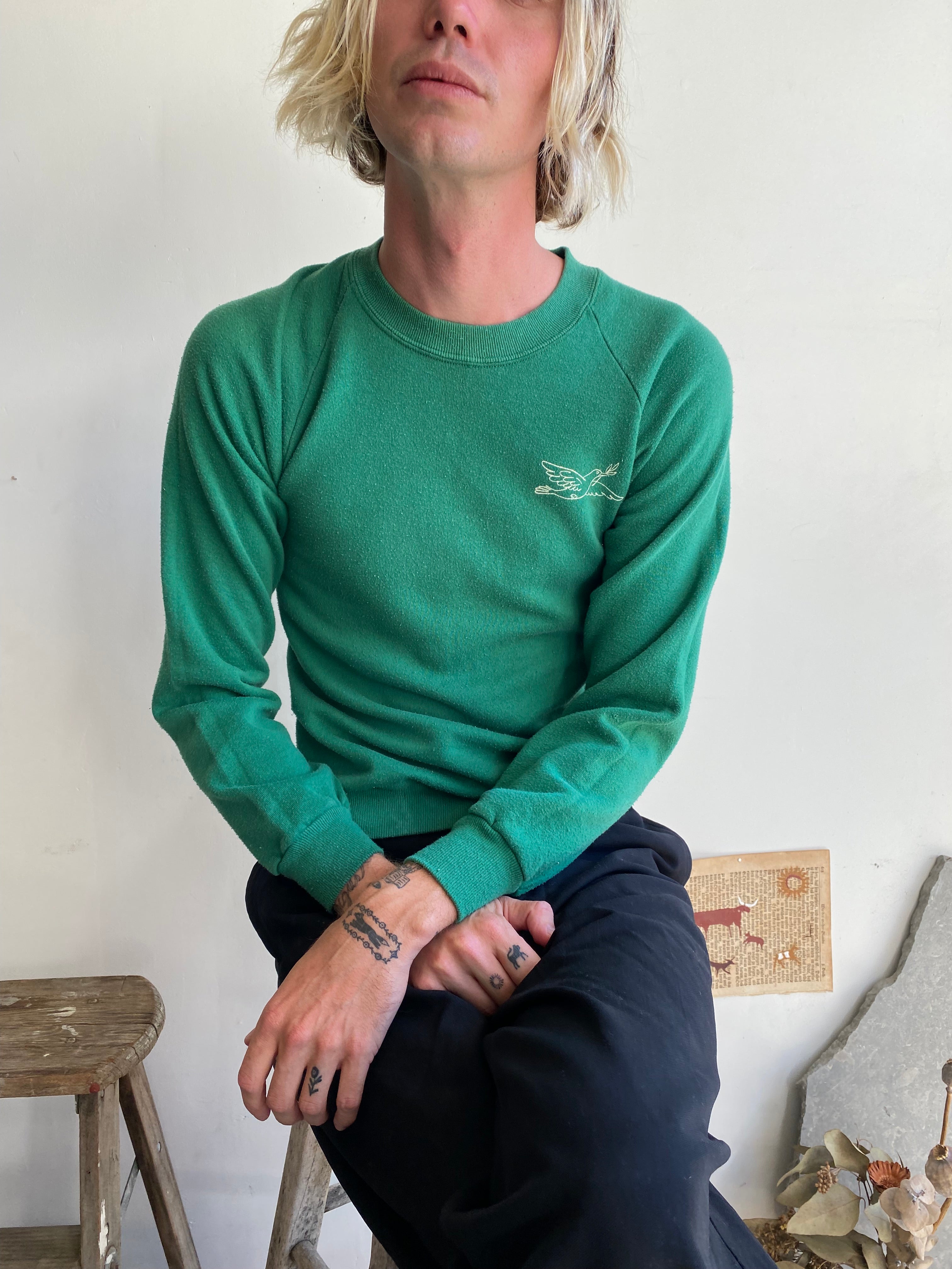 1990s Green Dove Sweatshirt (S/M)