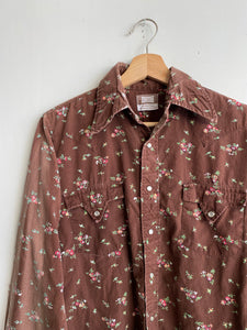 1960s Sunfaded Brown Floral Western (M)