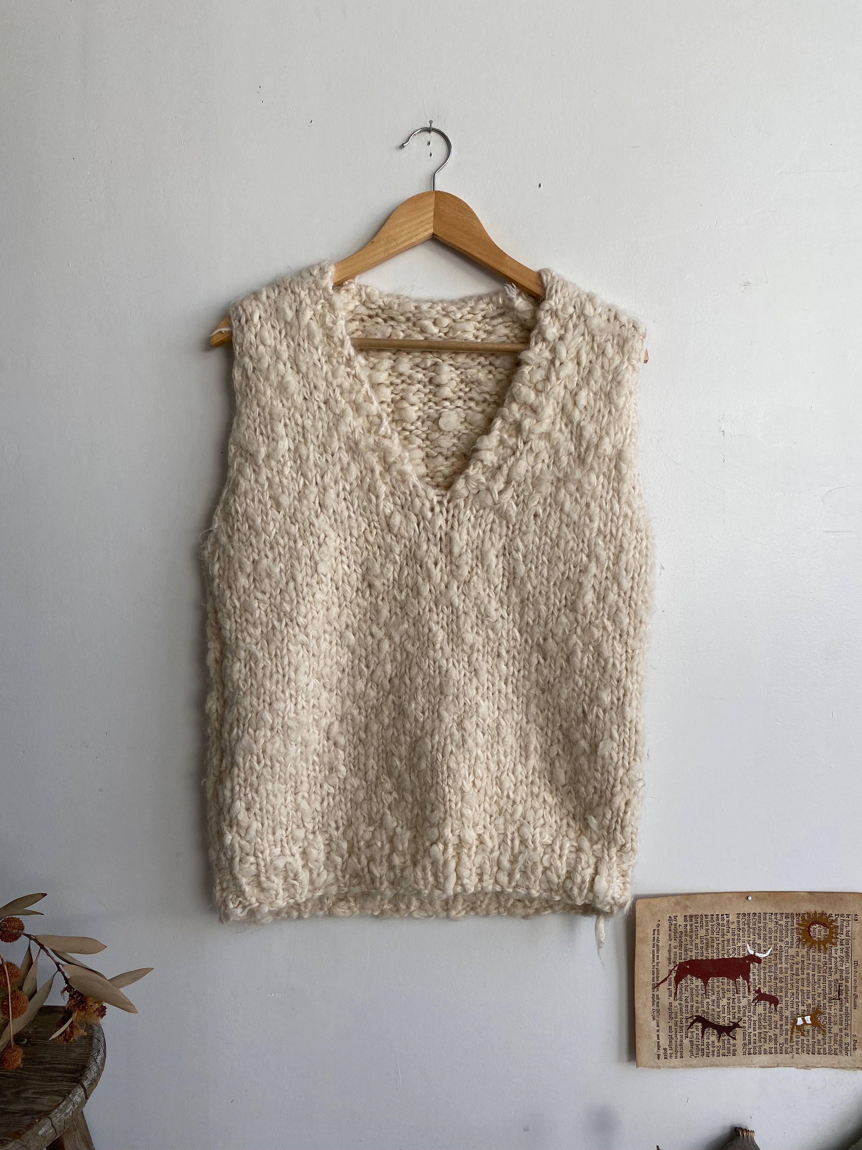 Hand-Knit Chunky Vest (S/M)