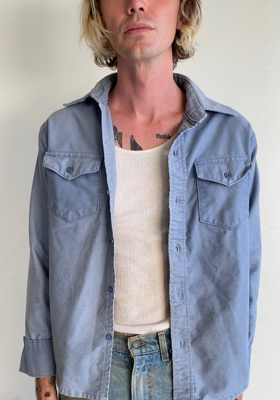 1980s Sunfaded Work Shirt (S)